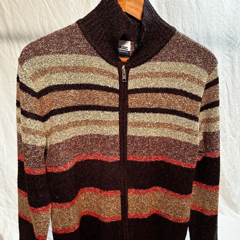 Vintage Striped Cardigan Sweater (Petite Med)